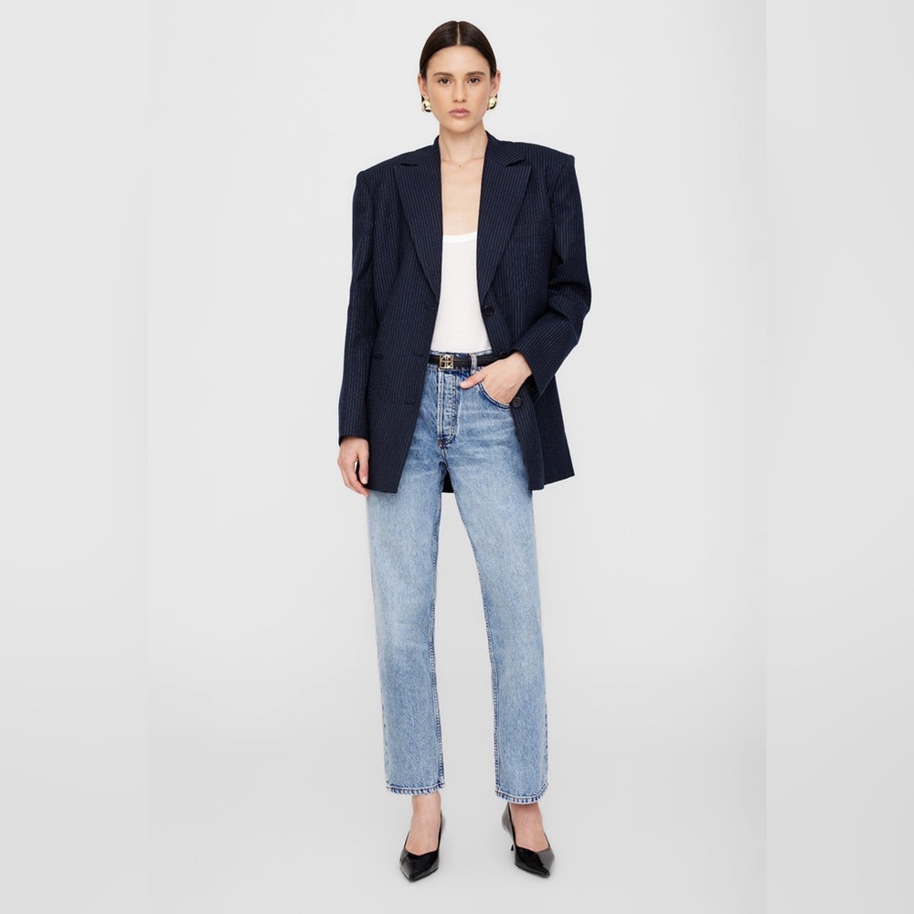 ANINE BING navy pinstripe blazer NWT